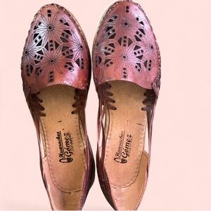 Brown woven leather Huaraches